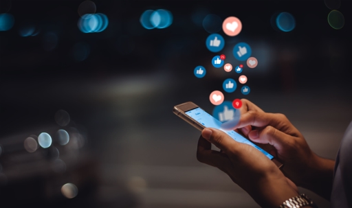 Social media buttons on phone